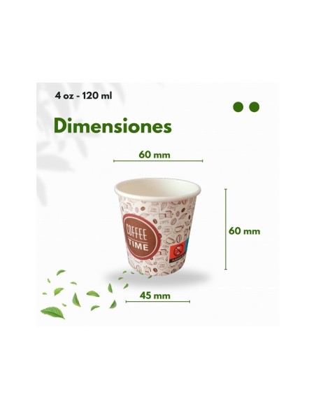 VASO TERMICO CARTON 120 CC PQ.50 UDS.