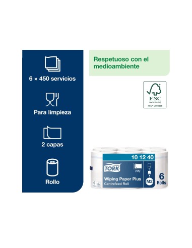 PAPEL SECAMANOS TORK EXTRA ANCHO 215MM.LARGO 160 MT 2 CAPAS M2 PQ.6UD