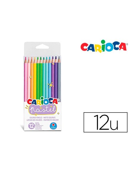 LAPICES CARIOCA PASTEL BLISTER 12 SURT.