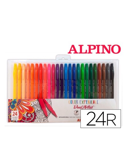 ROTULADOR ALPINO DUAL ARTIST EXPERIENCE ESTUCHE 24UNIDADES SURT.
