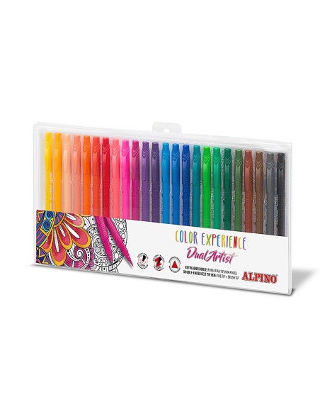 ROTULADOR ALPINO DUAL ARTIST EXPERIENCE ESTUCHE 24UNIDADES SURT.