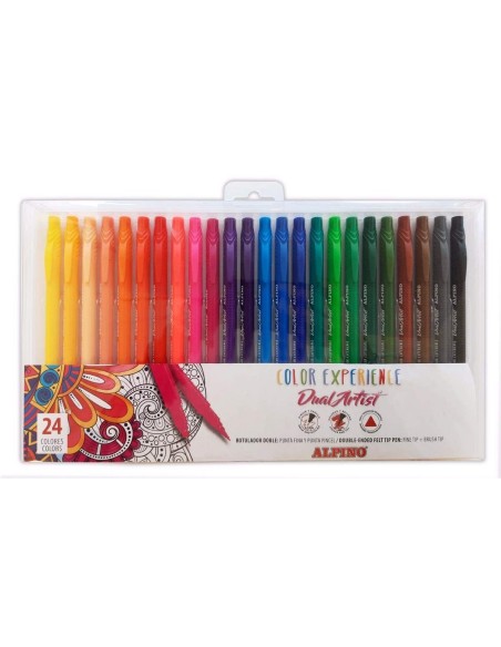 ROTULADOR ALPINO DUAL ARTIST EXPERIENCE ESTUCHE 24UNIDADES SURT.