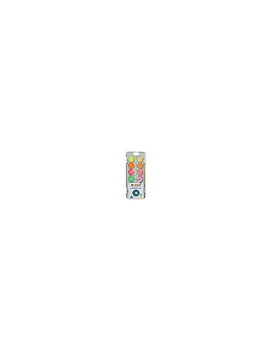 ACUARELA PRIMO 8 METAL + 4 NEON PINCEL PALETA MEZCLA ESTUCHE PLASTICO