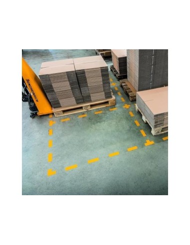 SIMBOLO ADHESIVO PVC LINEA DELIMITACION SUELO AM. 150X50X0,7MM.10UD.