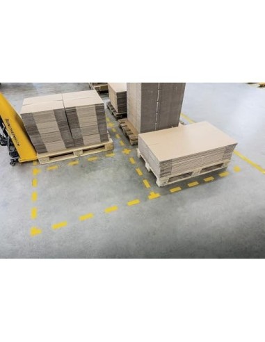 SIMBOLO ADHESIVO PVC LINEA DELIMITACION SUELO AM. 150X50X0,7MM.10UD.