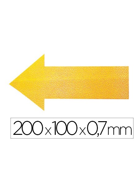 SIMBOLO ADHESIVO PVC FLECHA DELIMITACION SUELO AM. 200X100X0,7MM.10UD
