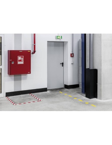 SIMBOLO ADHESIVO PVC FLECHA DELIMITACION SUELO AM. 200X100X0,7MM.10UD