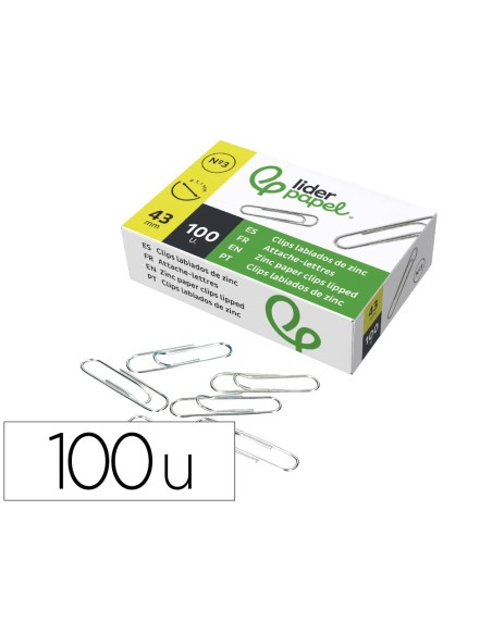 CLIPS LABIADOS Nº 3 43 MM CAJA 100 UDS.