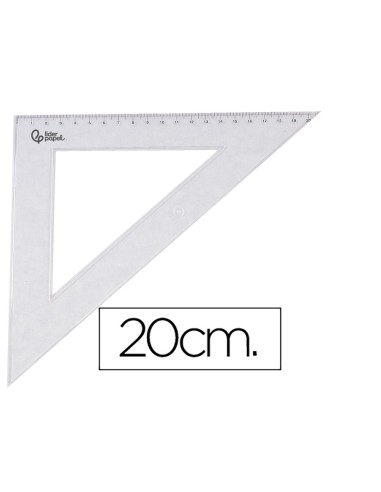 ESCUADRA 20 CM PLASTICO CRISTAL
