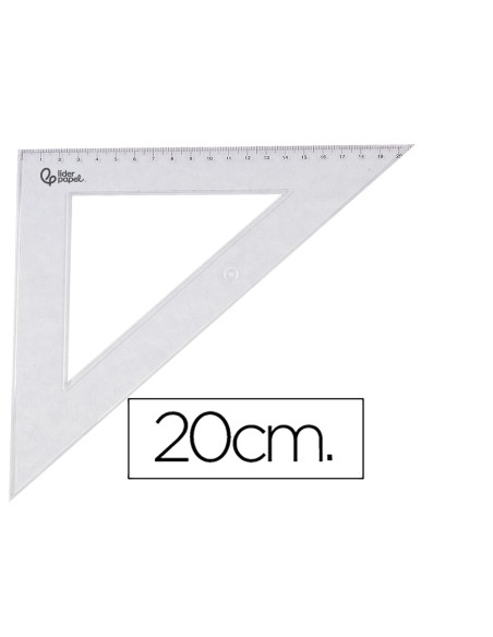 ESCUADRA 20 CM PLASTICO CRISTAL