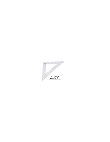 ESCUADRA 20 CM PLASTICO CRISTAL