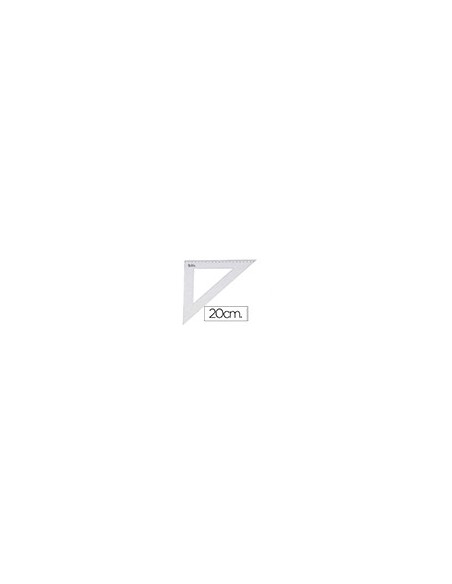 ESCUADRA 20 CM PLASTICO CRISTAL
