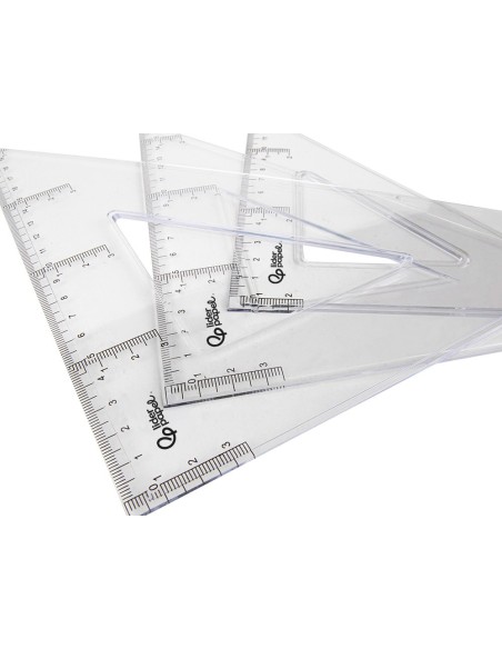 ESCUADRA 20 CM PLASTICO CRISTAL