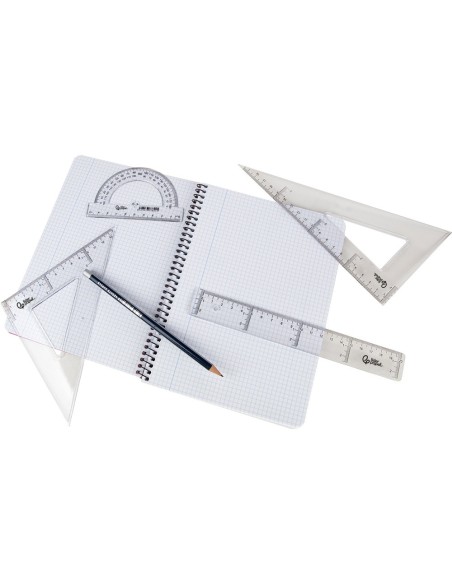 ESCUADRA 20 CM PLASTICO CRISTAL