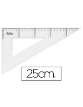 ESCUADRA 25 CM PLASTICO CRISTAL