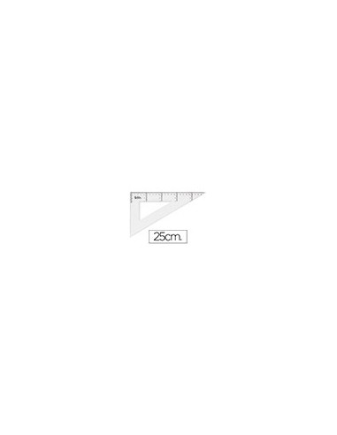 ESCUADRA 25 CM PLASTICO CRISTAL