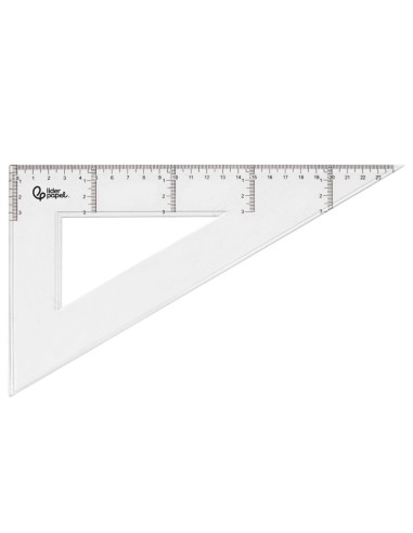 ESCUADRA 25 CM PLASTICO CRISTAL
