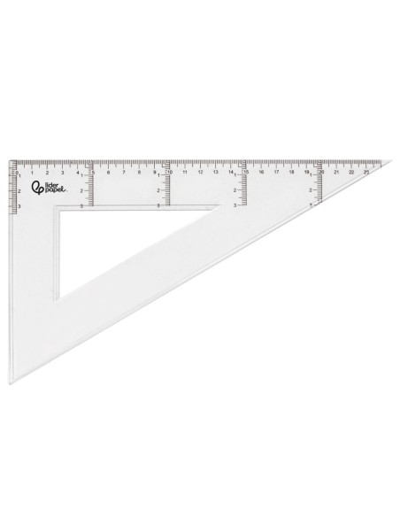 ESCUADRA 25 CM PLASTICO CRISTAL
