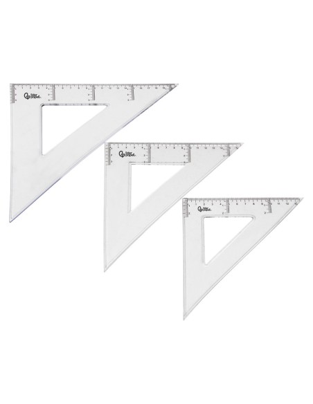 ESCUADRA 25 CM PLASTICO CRISTAL