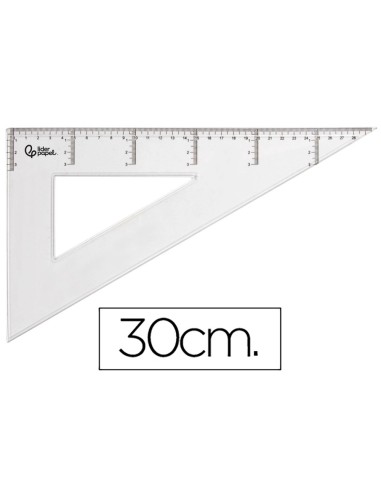 ESCUADRA 30 CM PLASTICO CRISTAL