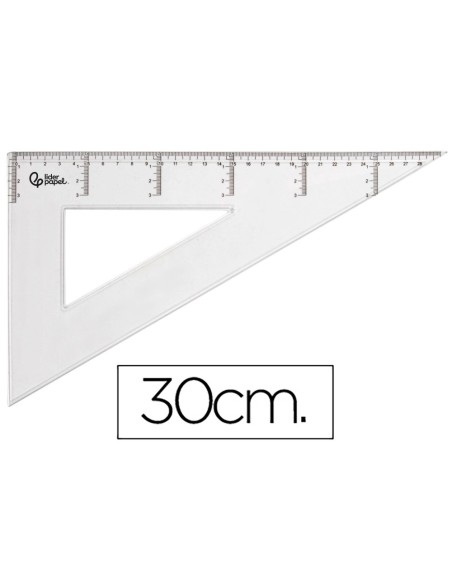 ESCUADRA 30 CM PLASTICO CRISTAL
