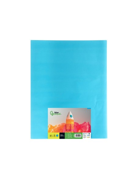 PAPEL SEDA CELESTE 52X76 CM 18 GR PAQUETE 25 H.