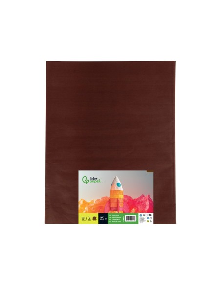 PAPEL SEDA MARRON 52X76 CM 18 GR PAQUETE 25 H.