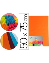 PAPEL SEDA NARANJA 52X76 CM 18 GR PAQUETE 25 H.
