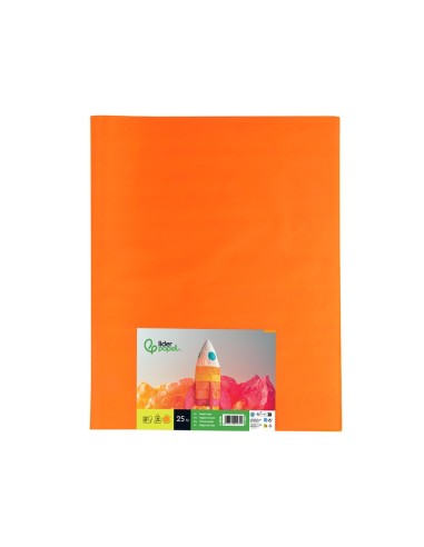 PAPEL SEDA NARANJA 52X76 CM 18 GR PAQUETE 25 H.