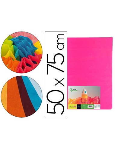 PAPEL SEDA ROSA FUERTE 52X76 CM 18 GR PAQUETE 25 H.