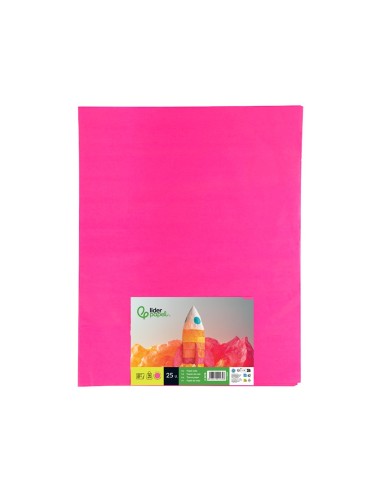 PAPEL SEDA ROSA FUERTE 52X76 CM 18 GR PAQUETE 25 H.