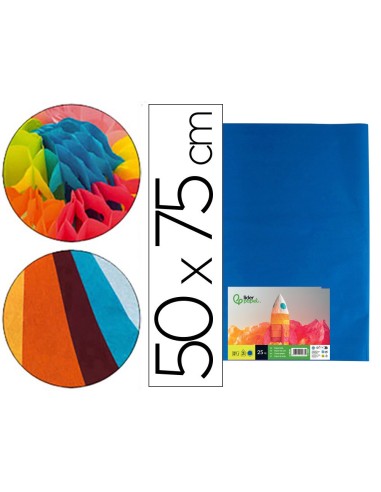 PAPEL SEDA AZUL 52X76 CM 18 GR PAQUETE 25 H.