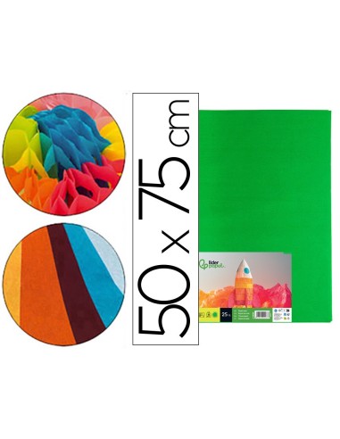 PAPEL SEDA VER MEDIO 52X76 CM 18 GR PAQUETE 25 H.