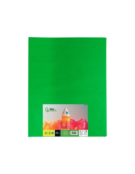PAPEL SEDA VER MEDIO 52X76 CM 18 GR PAQUETE 25 H.