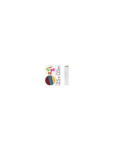 PAPEL CRESPON 0.50 X 2.50 MT BLANCO ENCELOFANADO