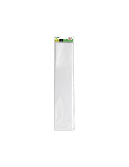 PAPEL CRESPON 0.50 X 2.50 MT BLANCO ENCELOFANADO