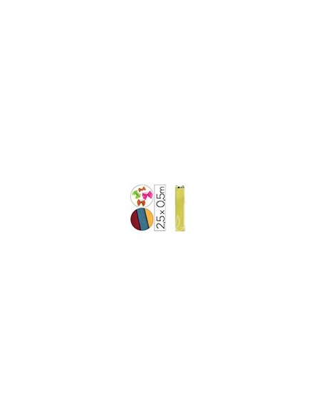 PAPEL CRESPON 0.50 X 2.50 MT AMARILLO ENCELOFANADO