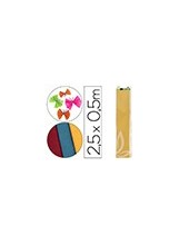 PAPEL CRESPON 0.50 X 2.50 MT AMARILLO ORO ENCELOFANADO 2