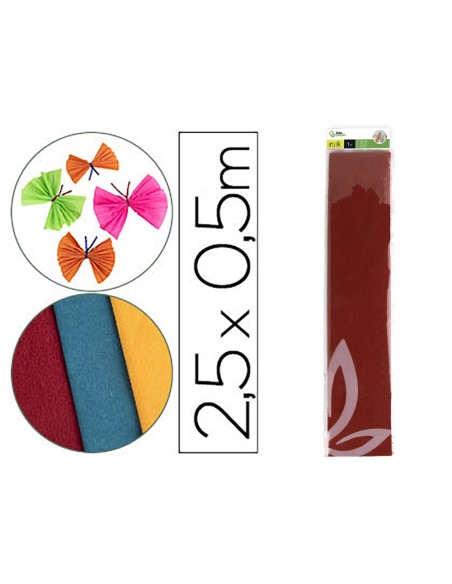 PAPEL CRESPON 0.50 X 2.50 MT ROJO ENCELOFANADO