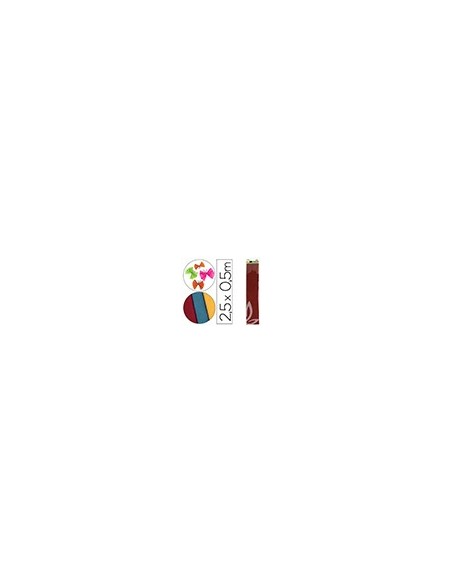 PAPEL CRESPON 0.50 X 2.50 MT ROJO ENCELOFANADO