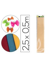 PAPEL CRESPON 0.50 X 2.50 MT SALMON ENCELOFANADO