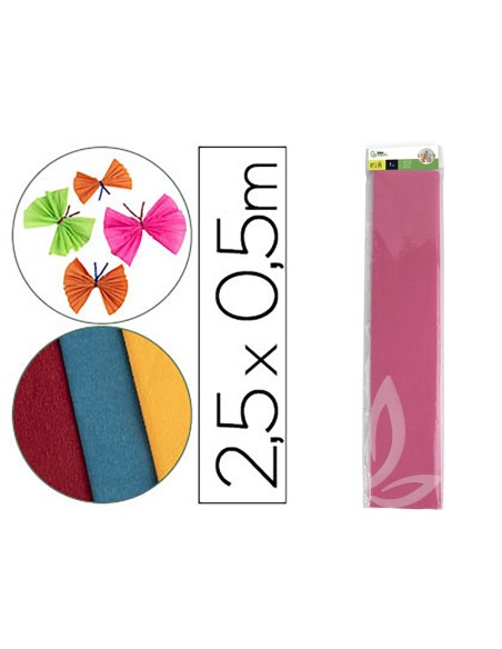 PAPEL CRESPON 0.50 X 2.50 MT ROSA ENCELOFANADO