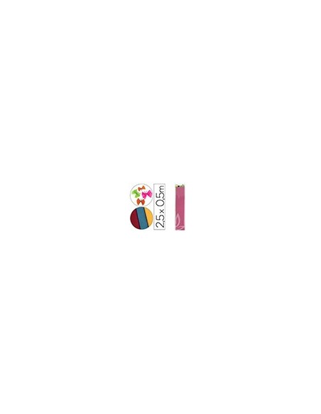 PAPEL CRESPON 0.50 X 2.50 MT ROSA ENCELOFANADO