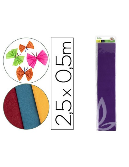 PAPEL CRESPON 0.50 X 2.50 MT VIOLETA ENCELOFANADO