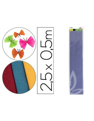 PAPEL CRESPON 0.50 X 2.50 MT CELESTE ENCELOFANADO