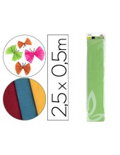PAPEL CRESPON 0.50 X 2.50 MT VER CLARO ENCELOFANADO