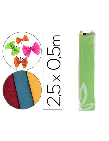 PAPEL CRESPON 0.50 X 2.50 MT VER CLARO ENCELOFANADO