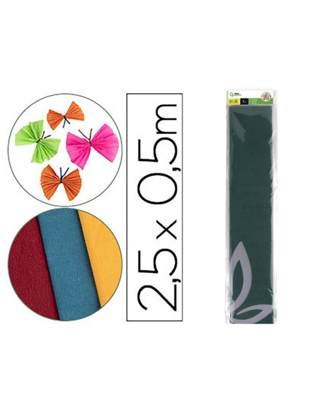PAPEL CRESPON 0.50 X 2.50 MT VER OSCURO ENCELOFANADO