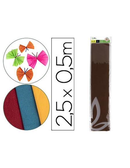 PAPEL CRESPON 0.50 X 2.50 MT MARRON ENCELOFANADO
