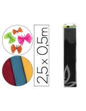 PAPEL CRESPON 0.50 X 2.50 MT NEGRO ENCELOFANADO
